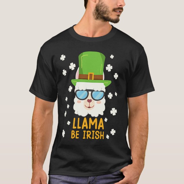 Lama är Irish Lama Alpaca St patrick's day T Shirt (Framsida)