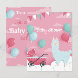 Lama Baby Shower Inbjudan