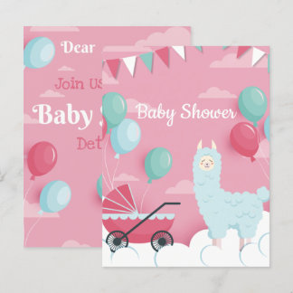 Lama Baby Shower Inbjudan