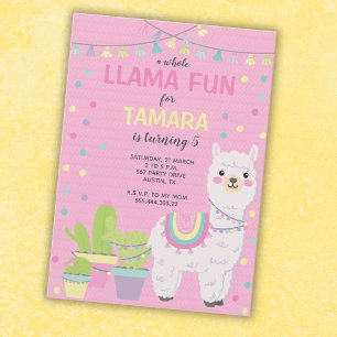 Lama Birthday-inbjudan, söt lamabination Inbjudningar