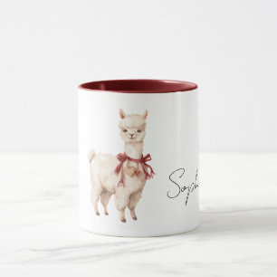 Lama Creambåge Röda Hjärtan Mugg