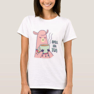 Lama Drinks Tea T Shirt