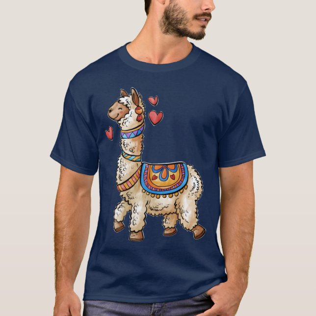 lama för djurälskare vänner t shirt (Framsida)