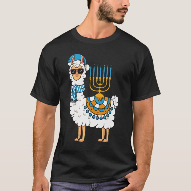 Lama Hanukkah Lycklig Hanukah Pajama Family Matchi T Shirt (Framsida)