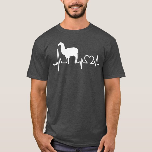 Lama Heartslag Funny FarmerFarmingFarm for T Shirt (Framsida)