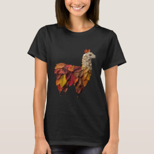Lama Höst Löv Konstnärlig Höst Gård Djur Konst T Shirt