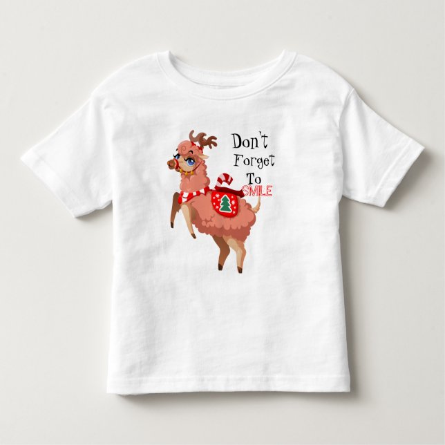 Lama i jul Småbarn T-shirt (Framsida)