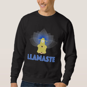 Lama i lotusposition skämtälskare Llamaste yoga Lång Ärmad Tröja