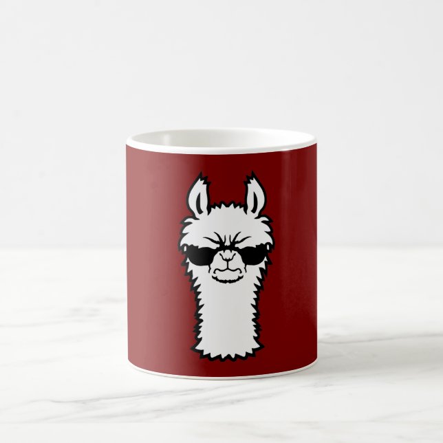 Lama Ilsken Coola Solglasögon Luffiga Djur Attityd Kaffemugg (Center)