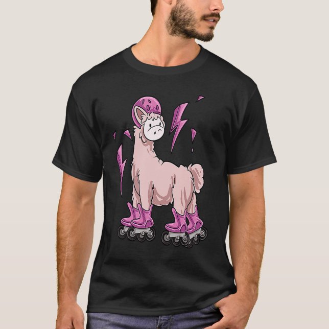 Lama Inline Skalning Rollerblading T Shirt (Framsida)