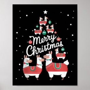 Lama Julafton Träd Llamas Julgran Poster