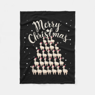 Lama Julafton Träd Llamas Julgran Tanktop1 Fleecefilt