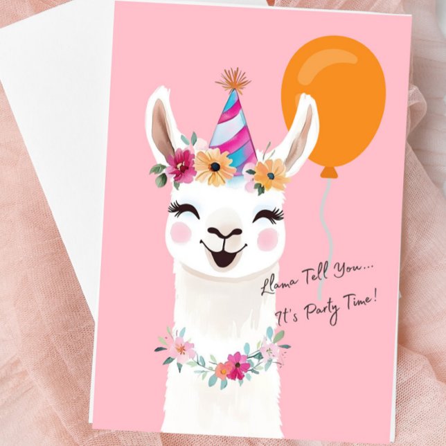 Lama Kort “Lama Berättar…” (Cute Llama Blank Greeting Card)