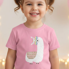 Lama kul, färgglada pastell barn t shirt