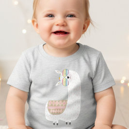 Lama kul, färgglada pastell barn t shirt
