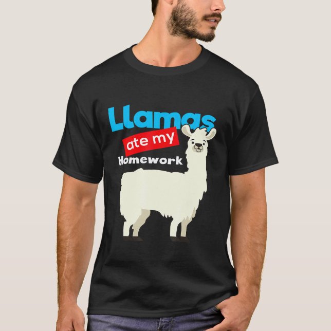 Lama Lammor åt min läxa T Shirt (Framsida)