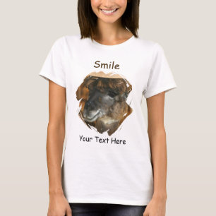 Lama Leende Sött Djur T Shirt