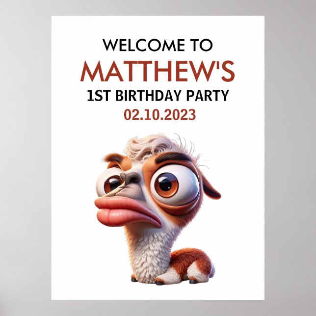 Lama lustiga Caricatures Mexikansk första födelsed Poster (Framsidan)