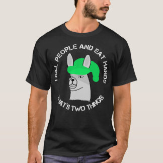 Lama med hattlama med hattkarl som är två t shirt