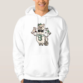 Lama med improviserad gångare och kattvänner hoodie