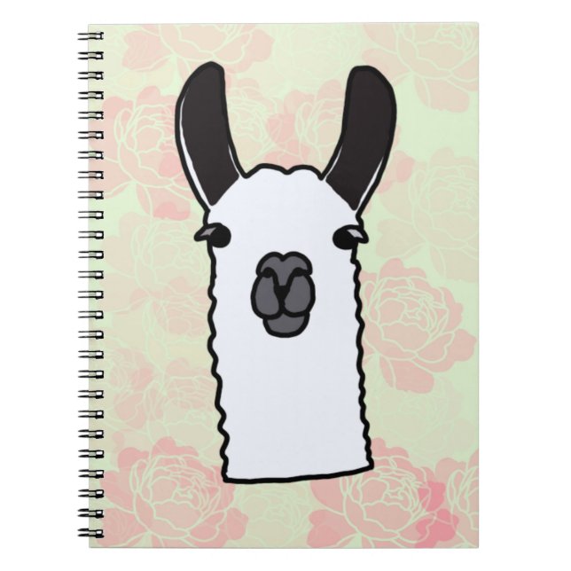 Lama med pioner  anteckningsbok (Framsidan)