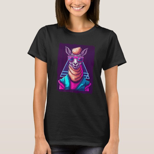 Lama med solglasögon t shirt (Framsida)