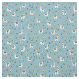 Lama och cactus mönster tyg