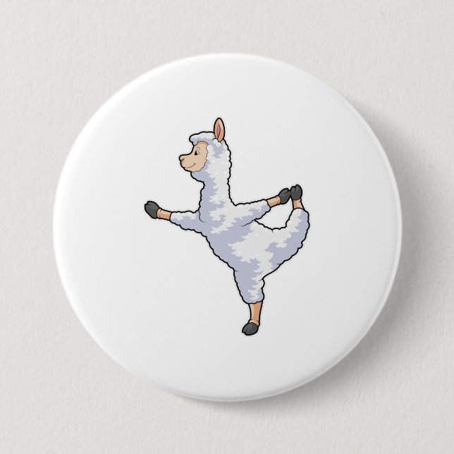 Lama på Yoga Fitness Knapp (Framsida)