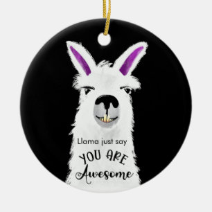 Lama säger bara att du är fantastisk pojkvän keram julgransprydnad keramik