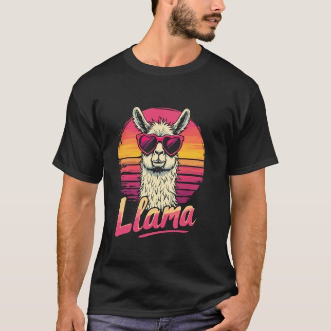 Lama solnedgång t shirt (Framsida)