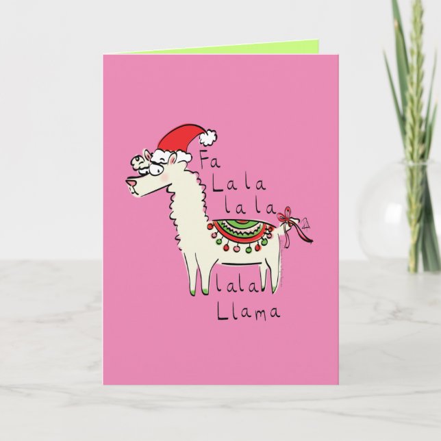 Lama Söt Rolig Jul Högtid Kort (Framsida)