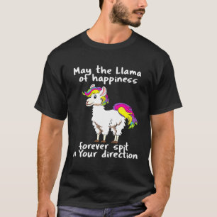 Lama Spott Händer Citat Mening Regnbåge Färgrik T Shirt
