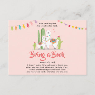 Lama Ta med en bok Baby shower Fiesta Kaktus Tjej Tilläggskort