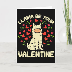 Lama Var Din Alla Hjärtans Dag Söt Alpaca Män Kvin Kort