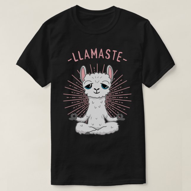 Lama Yoga Namaste Tee Pilates Yoga Alpaka Älskare  (Design framsida)