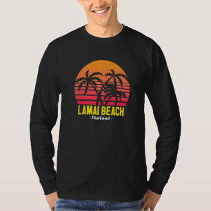 Lamai Beach Thailand Solnedgång Palmträd Koh Samui T Shirt