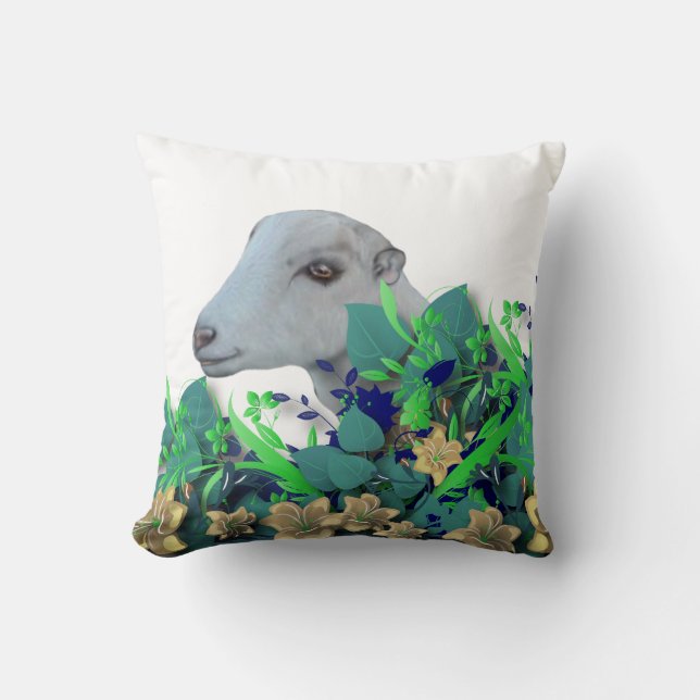 LaMancha Dairy Goat Herd Namn Goat Pillow Kudde (Framsida)