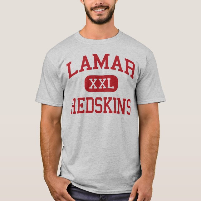 Lamar - Redskins - högstadium - Houston Texas T-shirt (Framsida)