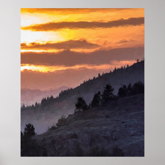 Lamar Valley Solnedgång Poster (Framsidan)