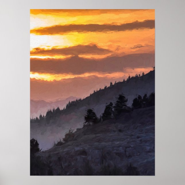 Lamar Valley Sunset Poster (Framsidan)