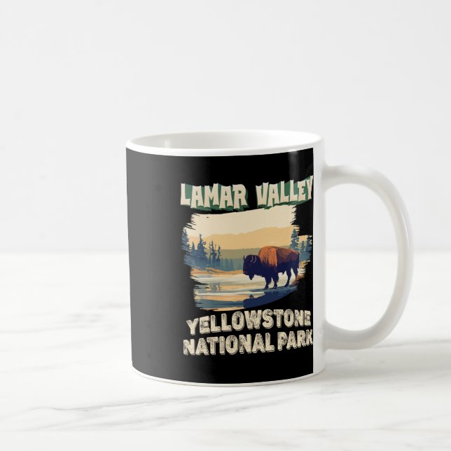 Lamar Valley Yellowstone National Park Bison Vandr Kaffemugg (Höger)