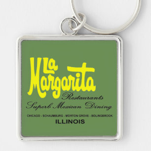 Lamargaritarestauranger av Illinois Fyrkantig Silverfärgad Nyckelring
