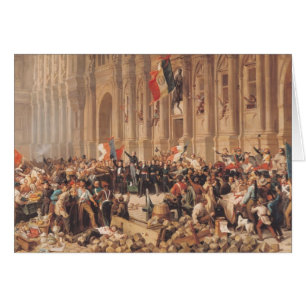 Lamartine utskottsvaror den röda flagga i 1848 hälsningskort