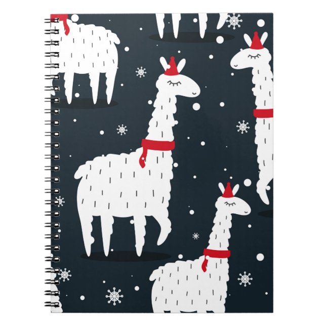 Lamas, hand plockade-bakgrund. Färglöst, sömlös pl Anteckningsbok (Framsidan)