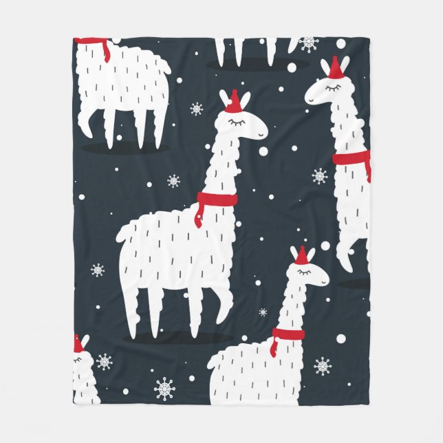 Lamas, hand plockade-bakgrund. Färglöst, sömlös pl Fleecefilt (Framsidan)