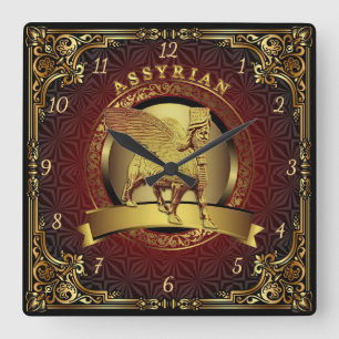 Lamassu Guld Wall Clock Fyrkantig Klocka