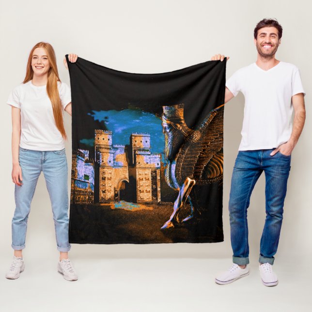 Lamassu och Ishtar Grind Fleece Blanket (På plats)