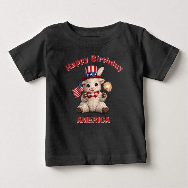 Lamb (5f) Patriotic Kid T-Shirt (Framsida)