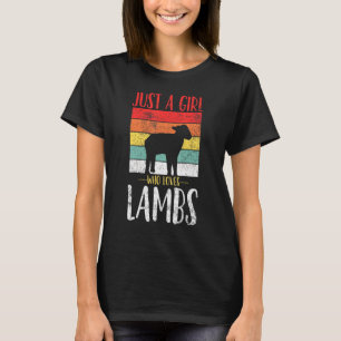 Lamb är bara en flicka som Kärlek Lambs Retro Vint T Shirt
