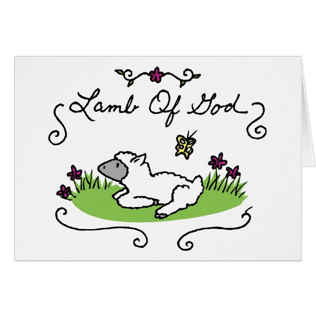Lamb av guden hälsningskort (Framsidan Horizontal)